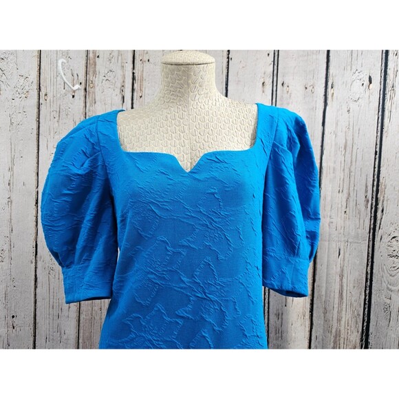 PLK Women's M Lilly Pulitzer Feona Dress Jacquard Puff Sleeve Sheath Back Zip NW - Picture 2 of 11